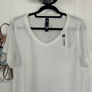 Sport White V-Neck T-Shirt